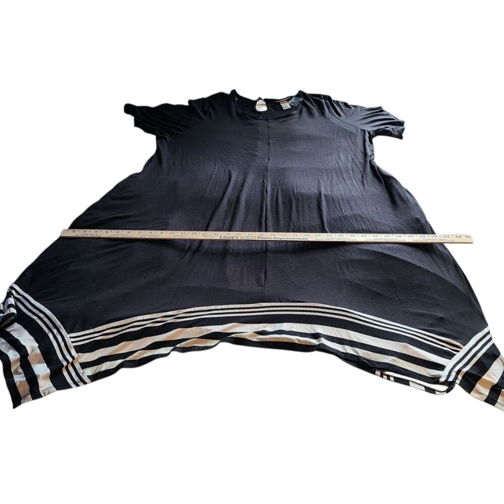 Catherines Womens 2X A-Line Hankerchief Hem Stoneywood Stripe Pockets Dress - Picture 11 of 13